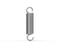 Metallic multi layered helical spring with hook and ring on isolated white background. Royalty Free Stock Photo