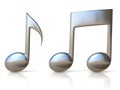 Metallic music note 3d icons