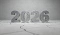 2026 - Metallic Numbers on Cracked Ground Royalty Free Stock Photo