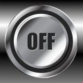 Metallic off button Royalty Free Stock Photo