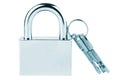 Metallic padlock with keys