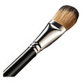 Metallic paintbrush with black handle