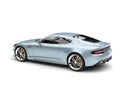 Metallic pale blue modern sports luxury car - tail view