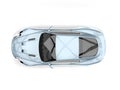 Metallic pastel blue modern sports luxury car - top down view Royalty Free Stock Photo