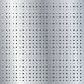 Metallic peg board perforated texture background material with round holes pattern board vector illustration. Royalty Free Stock Photo