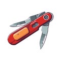 Metallic penknife icon isolated