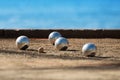 Metallic petanque four balls