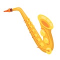 Metallic pipe saxophone, music tube. Wind classic metallic musical instrument.