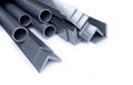 Metallic pipes, corners, types Royalty Free Stock Photo