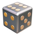 Metallic playing dice Royalty Free Stock Photo