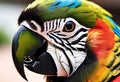 Metallic Plumage: Close-Up of a Parrot Crafted with Vibrant Colors and Gleaming Metal