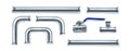 Metallic plumbing pipes and fittings set