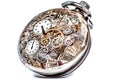 metallic pocket watch filled with small details of bearing and traditional. Generator AI Royalty Free Stock Photo
