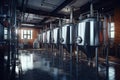 Metallic production modern tank steel container brewery fermenting equipment industrial factory alcohol interior