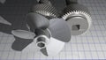 Metallic propeller with gears Royalty Free Stock Photo