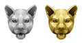 Metallic puma head Royalty Free Stock Photo