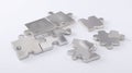 Metallic Puzzle Pieces