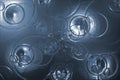 Metallic Raindrops Abstract In a Blue Water Backgr Royalty Free Stock Photo