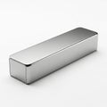 Metallic Rectangular Bar on White Background block Royalty Free Stock Photo