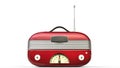 Metallic red cool vintage radio - front view