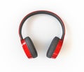 Metallic red headphone Royalty Free Stock Photo
