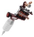 Metallic red tattoo machine with ornament and grip