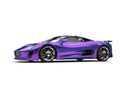 Metallic rich purple sports car - side view