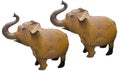 Metallic rusted elephant toy  isolated white background Royalty Free Stock Photo