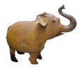 metallic rusted elephant toy isolated white background Royalty Free Stock Photo