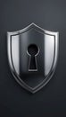 Metallic Shield with Keyhole: A Symbol of Digital Security and Data Protection Royalty Free Stock Photo