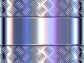 Metallic shiny iridescence background with technology diamond plate pattern, steel metal lustrous texture Royalty Free Stock Photo