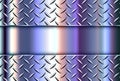 Metallic shiny iridescence background with technology diamond plate pattern, steel metal lustrous texture Royalty Free Stock Photo