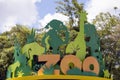 A metallic sign of a zoo Royalty Free Stock Photo