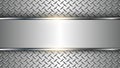 Metallic silver background, 3d gray with diamond plate texture, metal technology background Royalty Free Stock Photo