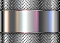 Metallic silver background with opalescent pearl colors, chrome metal background with diamond plate pattern texture Royalty Free Stock Photo