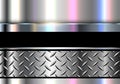 Metallic silver background with opalescent pearl colors and diamond plate pattern