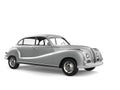 Metallic silver classic vintage luxury car