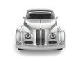 Metallic silver classic vintage luxury car - front view Royalty Free Stock Photo