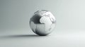 Metallic Silver Globe on White Background Royalty Free Stock Photo