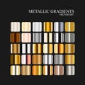 Metallic silver, golden and bronze gradient collection. Royalty Free Stock Photo