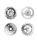 Metallic Silver Industrial Gears - 1