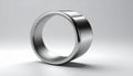 Metallic Silver Ring on Gray Gradient Background Elegant Product Shot Royalty Free Stock Photo