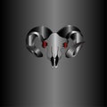 Metallic Silver Skull Buffalo