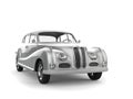 Metallic silver vintage luxury car Royalty Free Stock Photo