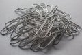 metallic silvery paper clips Royalty Free Stock Photo