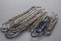 metallic silvery paper clips Royalty Free Stock Photo