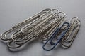 metallic silvery paper clips