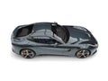 Metallic slate gray modern luxury concept car - top down side view