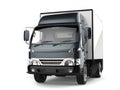 Metallic slate gray small box truck