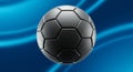 A metallic soccer ball with a hexagonal and pentagonal pattern is Royalty Free Stock Photo